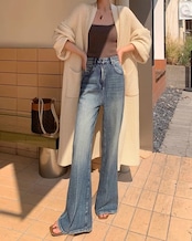 High waist flare Denim T20239