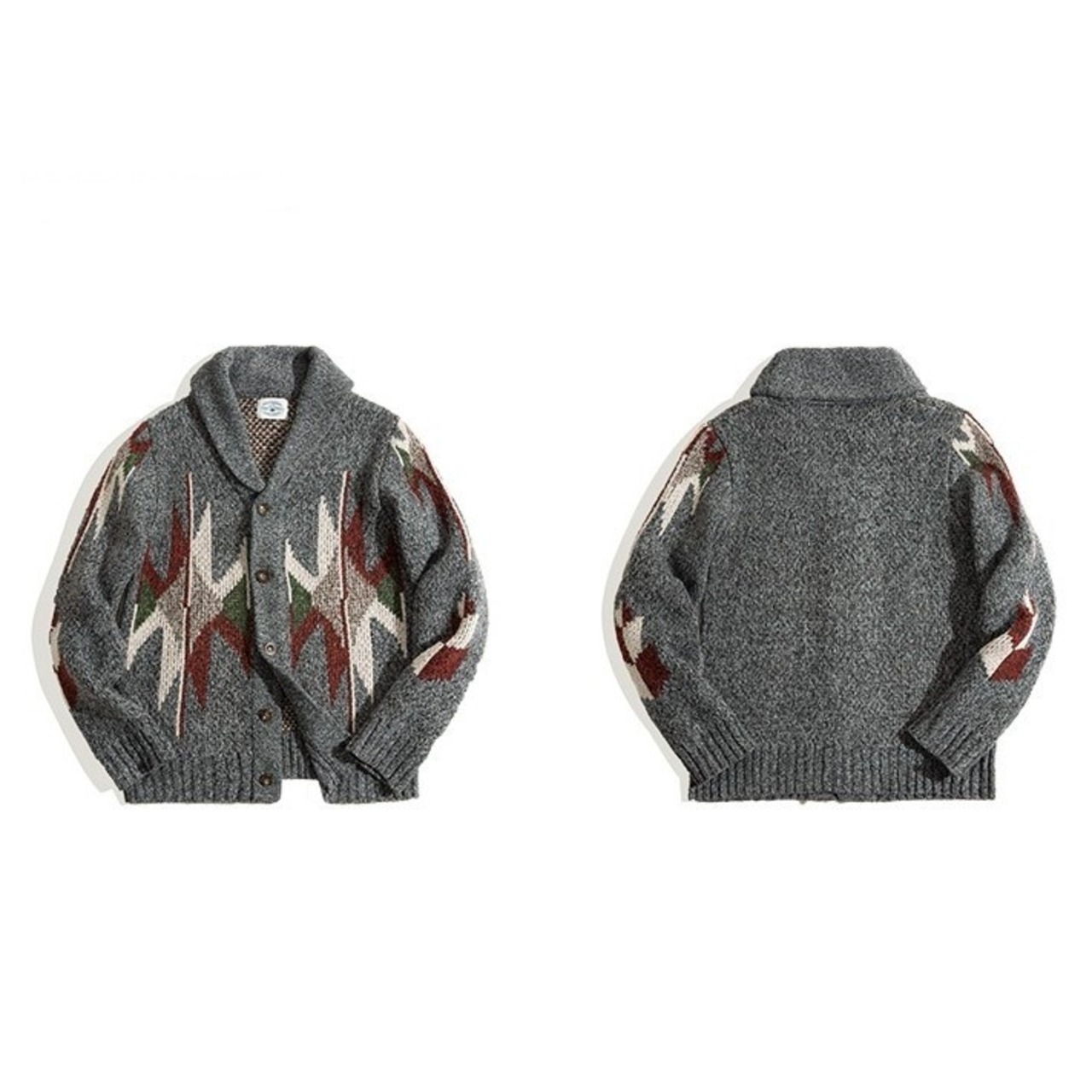 Geometric Knitted Cardigan Sweater / ジオメトリック ニット カーディガン セーター