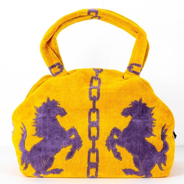 バッグ　横浜ナナ NANA　ボストンバッグ　ホース柄　イエローグレー　nn-btm58-D