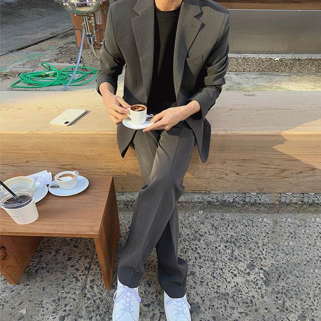 【ジャケットのみ】テーラードジャケット テーパードパンツ セット スーツ 韓国ファッション メンズ