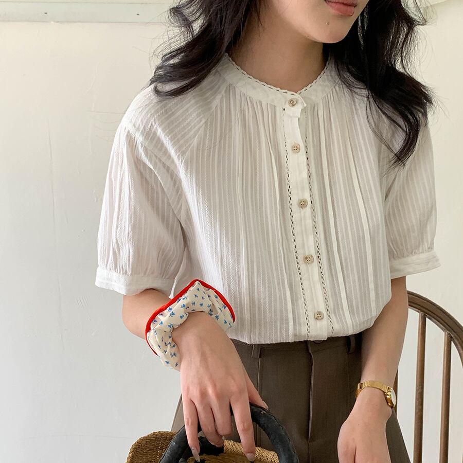 【tops】カットワークブラウス M33064