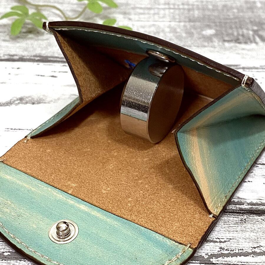 茶芯ブラック】トラッカーウォレット ミドル ニッケル お札を折らずに収納