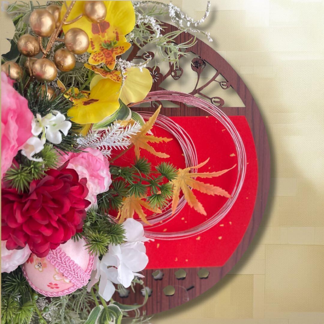 ⑮ 迎春しめ縄｜和モダン新年飾り｜玄関にも室内にも飾れるアート