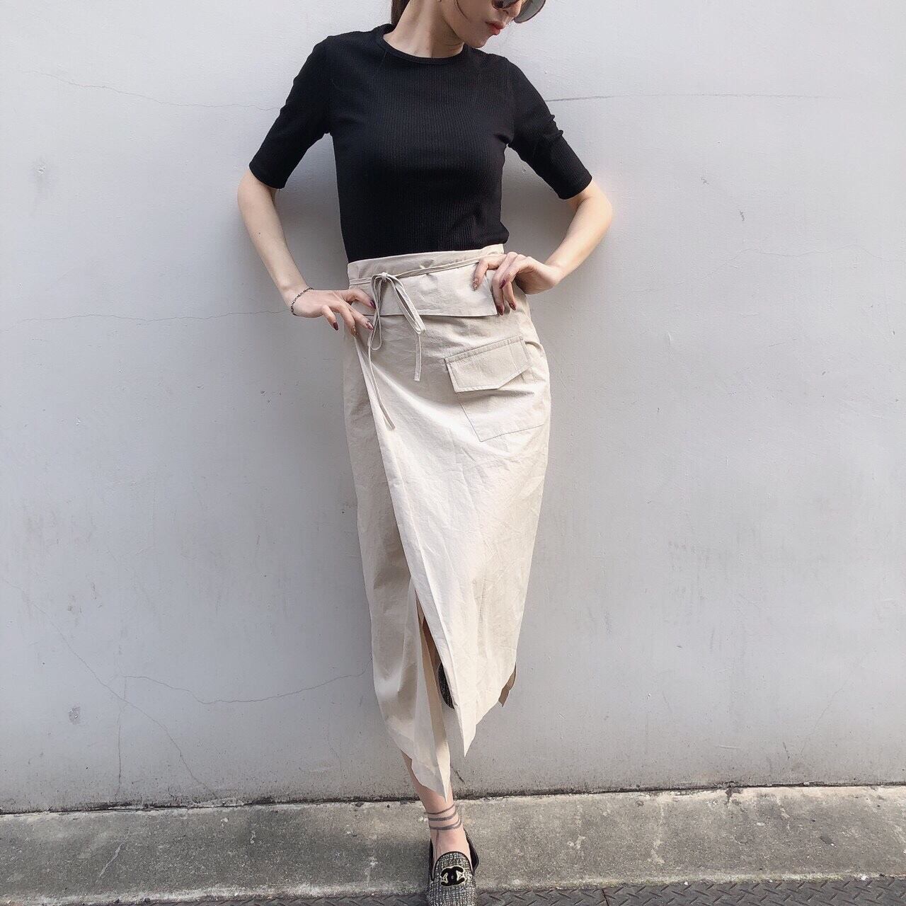 Wrap skirt /beige (予約商品4月下旬発送予定)