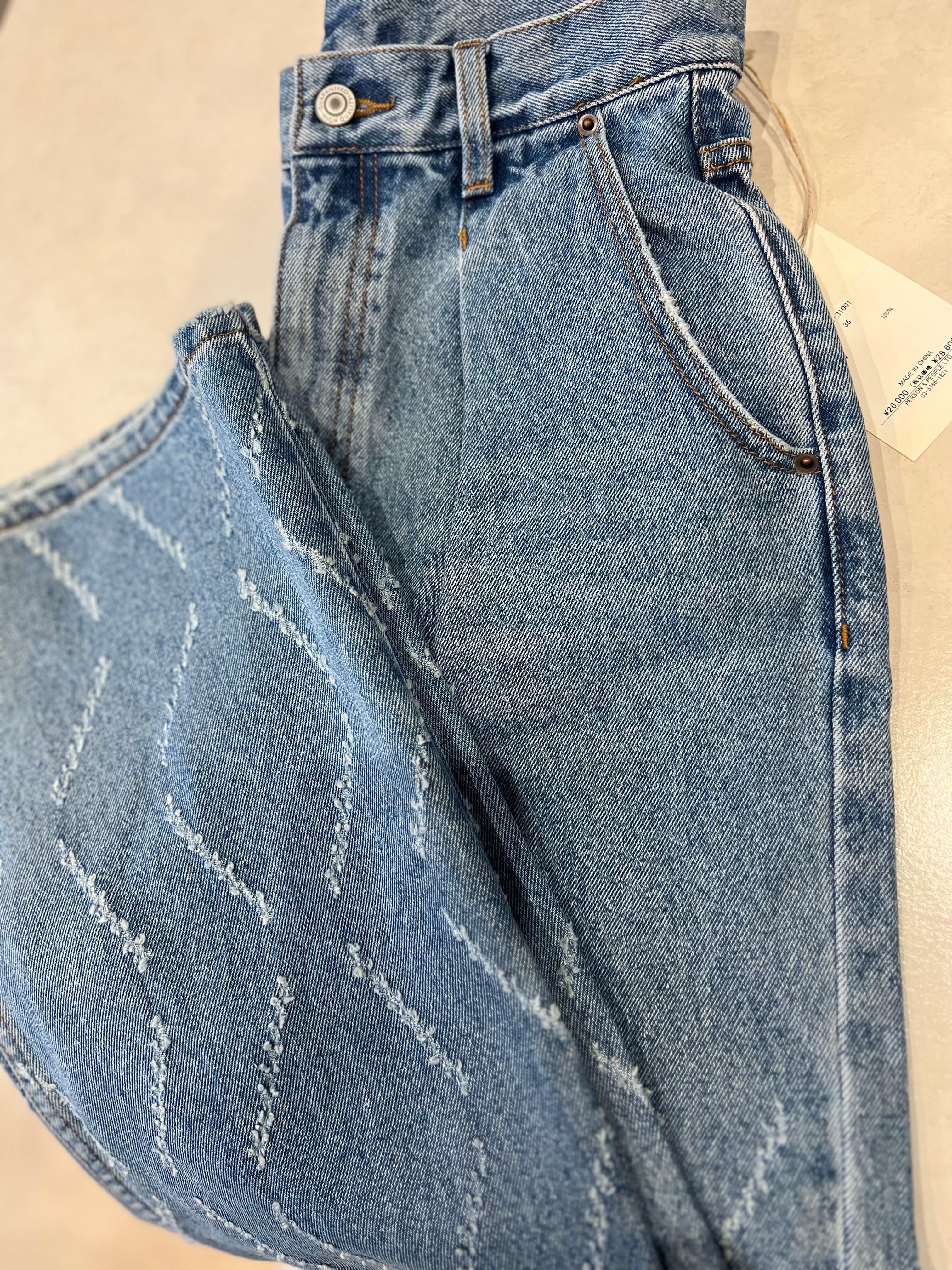【YENN】 LASER CUT WIDE DENIM
