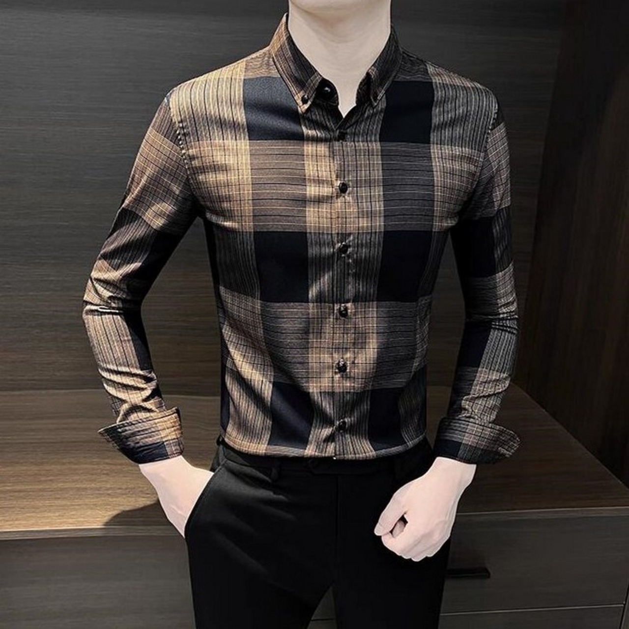 plaid shirt tops 00323