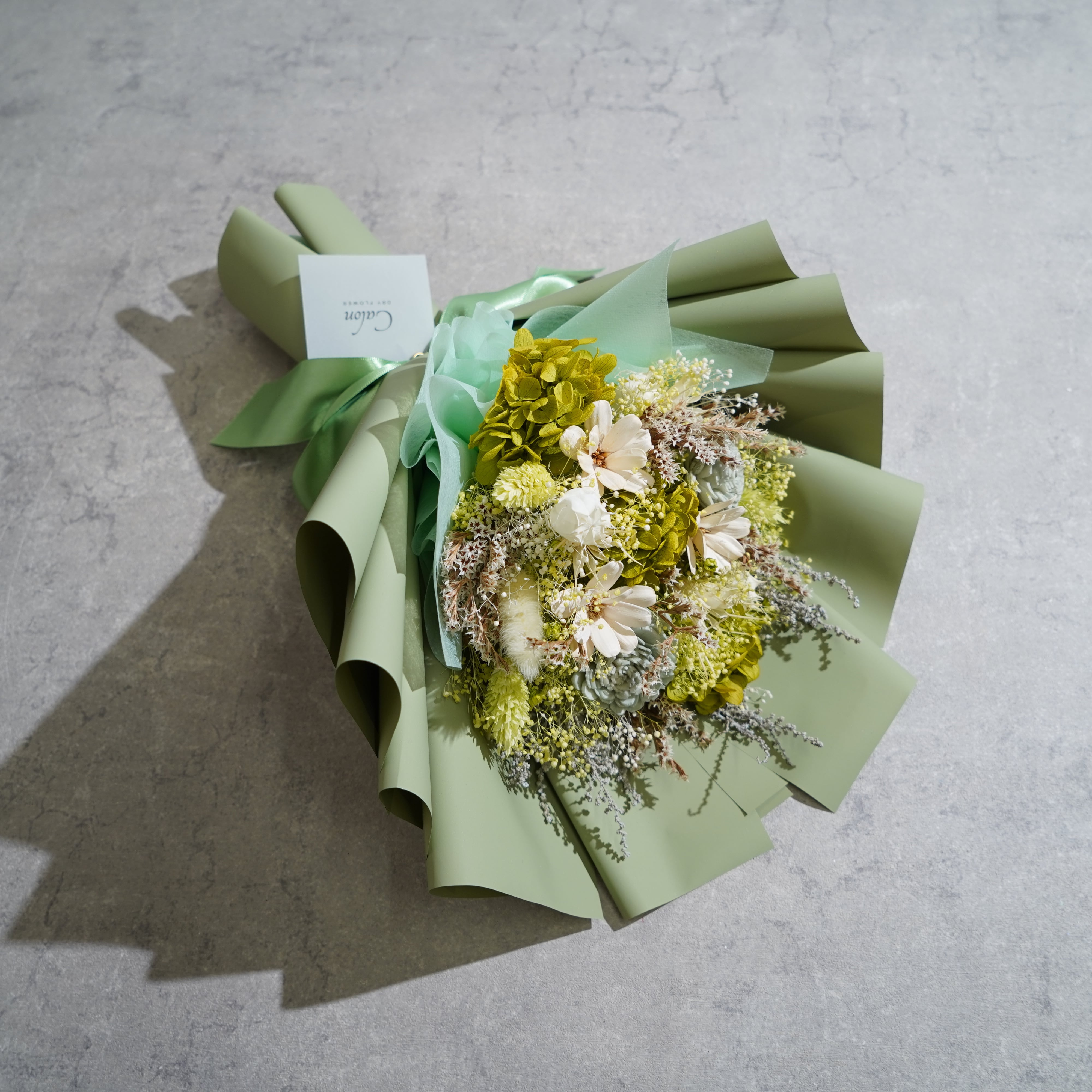 ドライフラワーの花束 Mサイズ ライトグリーン M-389≪限定1点≫