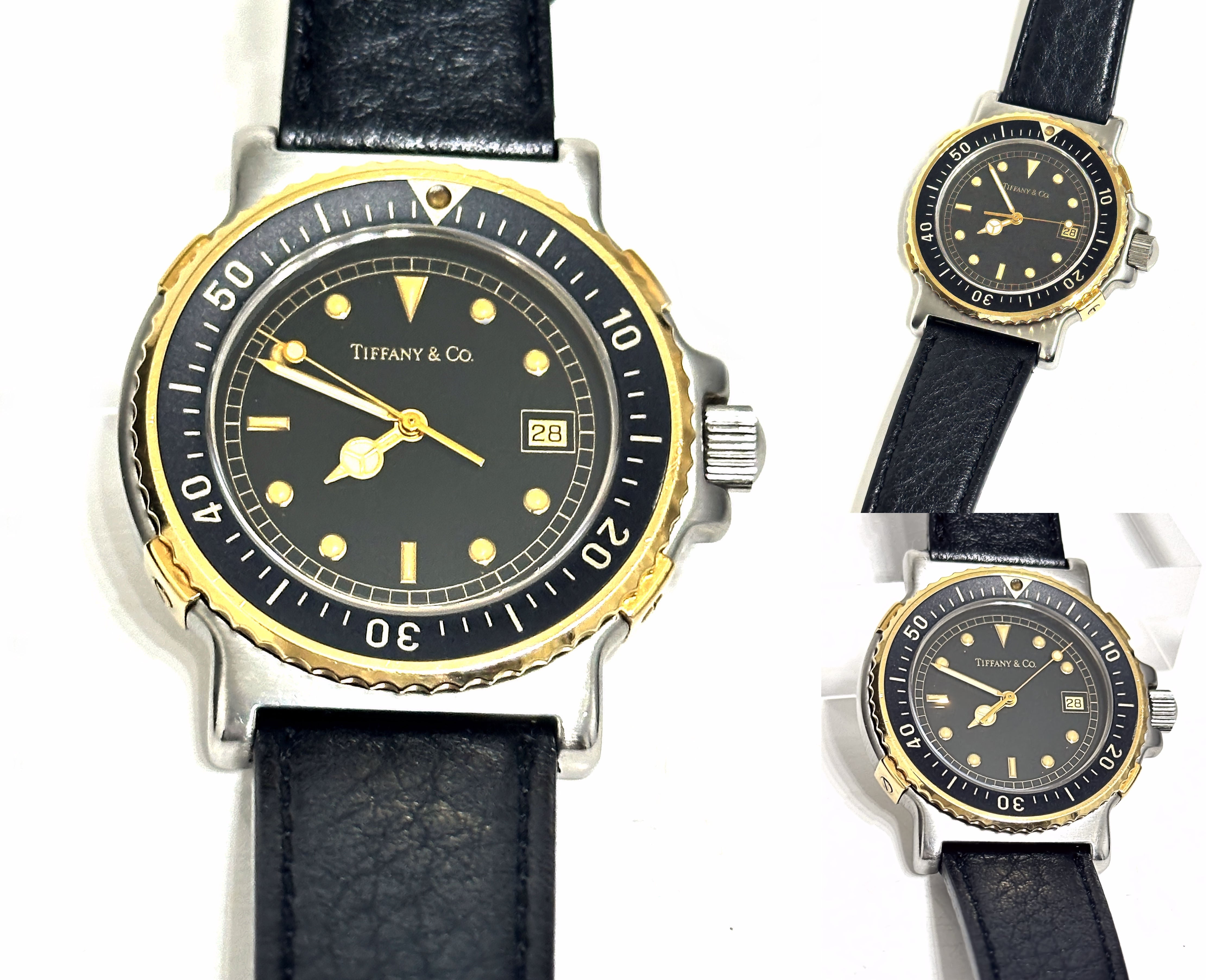 TIFFANY ティファニー ダイバー デイト ブラック 38mm 18K YG SS K18