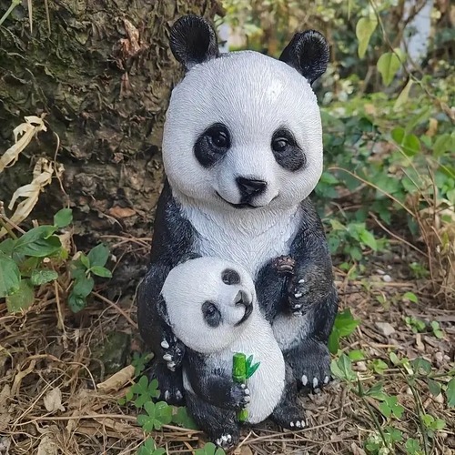 ガーデンオーナメント ガーデン用オブジェ カントリー  パンダ おしゃれ 庭オブジェ パンダの置物 可愛い雑貨 ディスプレイ 庭の装飾