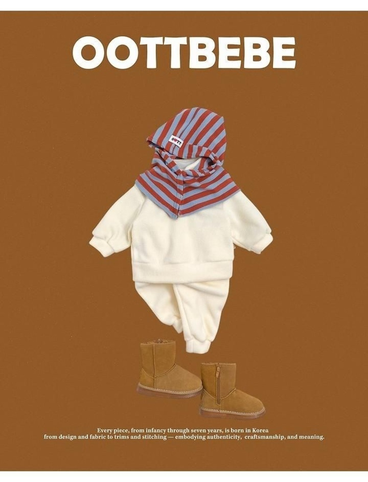韓国子供服 / 26winter / oottbebe / ノマドボーダーバラクラバ / ベビー&キッズ / 冬服 *S~M*