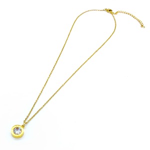 ストーンローマナンバーネックレス ゴールド