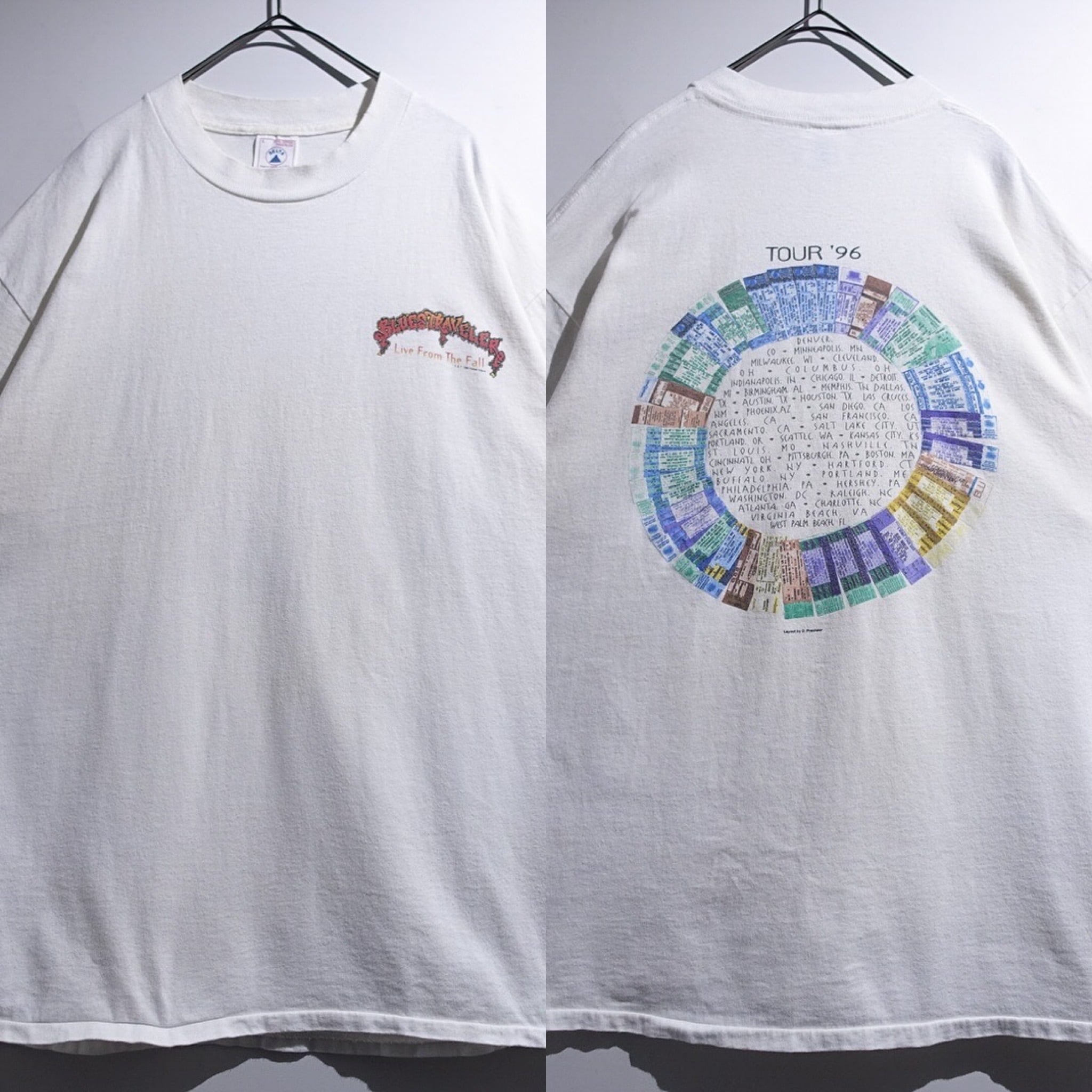90s “BLUESSTRANGER” White TOUR ‘96 Print Design T-Shirt