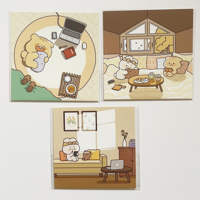 Lovie Dovie 3枚セット イラスト ポストカード 韓国 イラスト カード 韓国雑貨 韓国作家 My Maeily マイメイリー 海外雑貨 シール 文房具