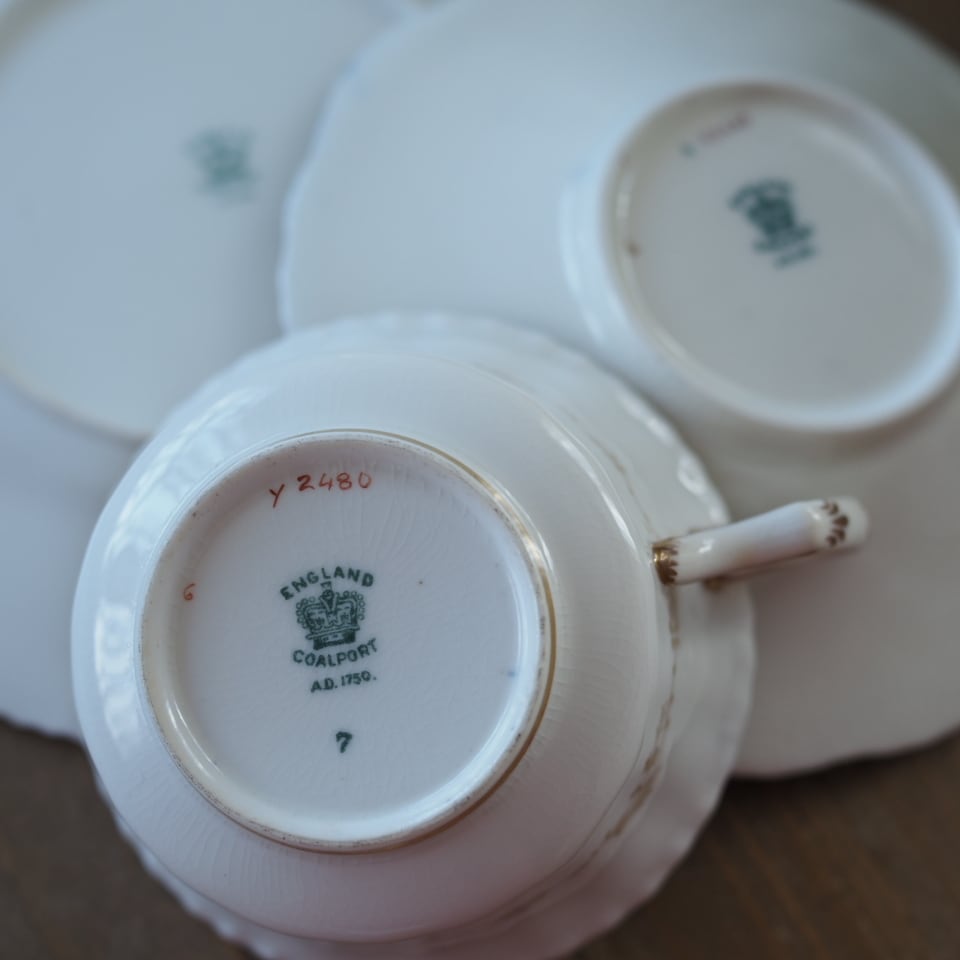 英国コールポート 希少 バットウィング・コバルト トリオB カップ