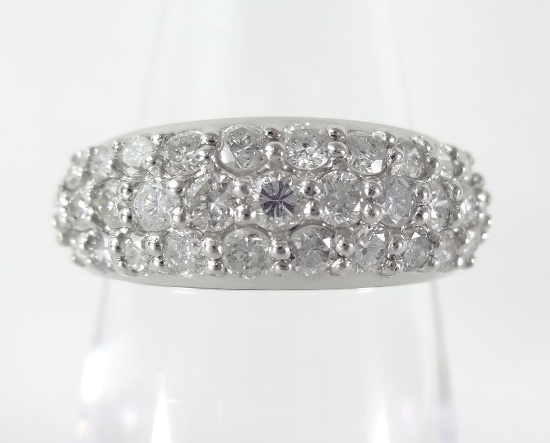 SOLD OUT】1.00ct パヴェダイヤ ハーフエタニティリング プラチナ 