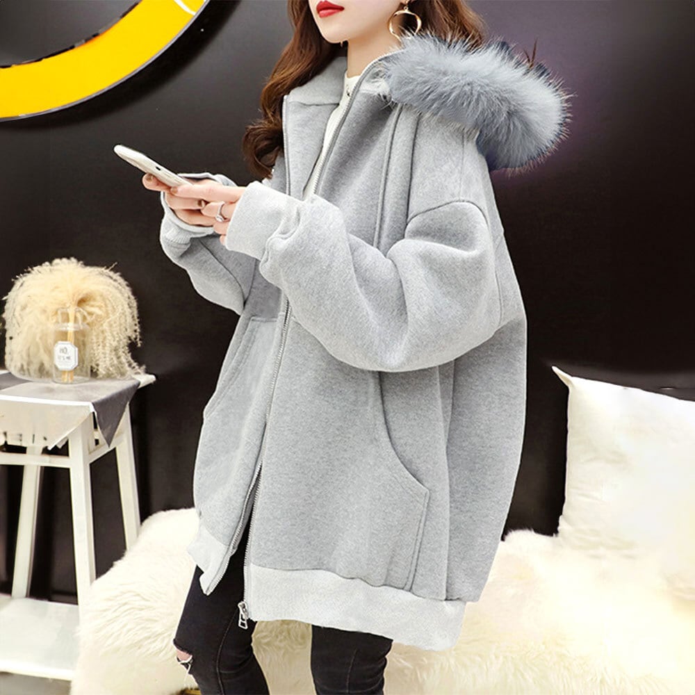 ジップアップ パーカー レディース 韓国 羽織り トップス 秋冬 裏起毛 防寒 保温 おしゃれ ストリート系 カジュアル 大人 かわいい ジップパーカー ゆったり オーバーサイズ 大人可愛い 大人女子