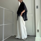 メッシュハーフ袖テーラードJK/ネイビー