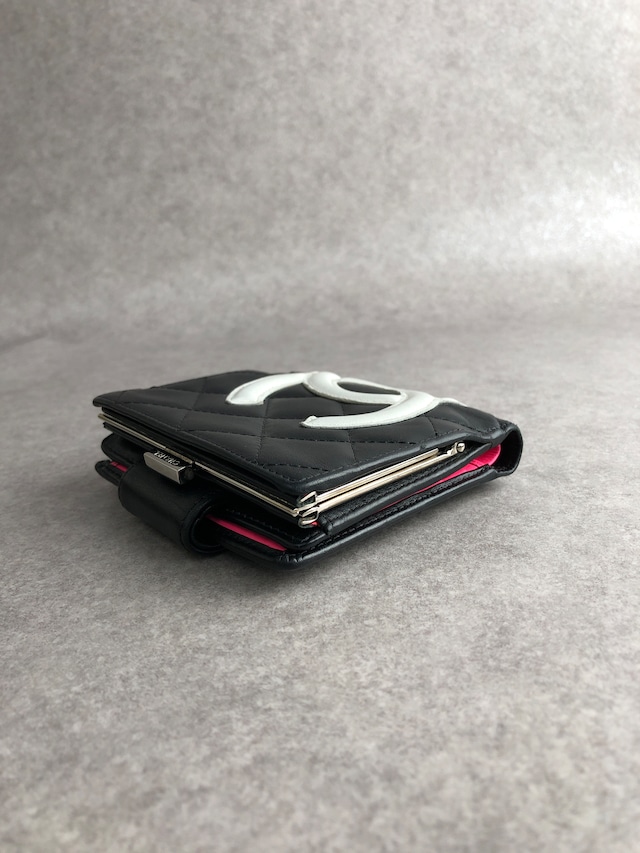 CHANEL シャネル カンボンライン 財布 ブラック ココマーク レザー 二つ折り vintage ヴィンテージ オールド bggtt6