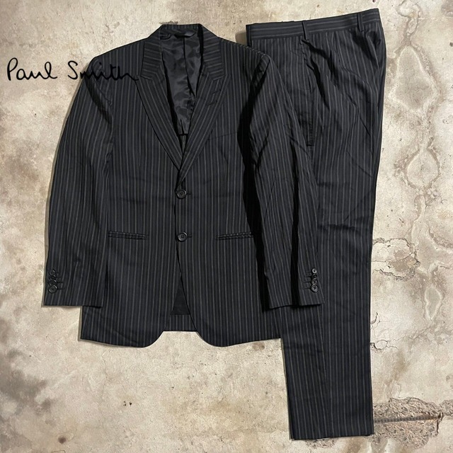 〖Paul Smith×Loro Piana〗stripe wool silk blend setup suit/ポールスミス×ロロピアーナ ストライプ ウール シルク混 セットアップ スーツ/msizes#0220/osaka