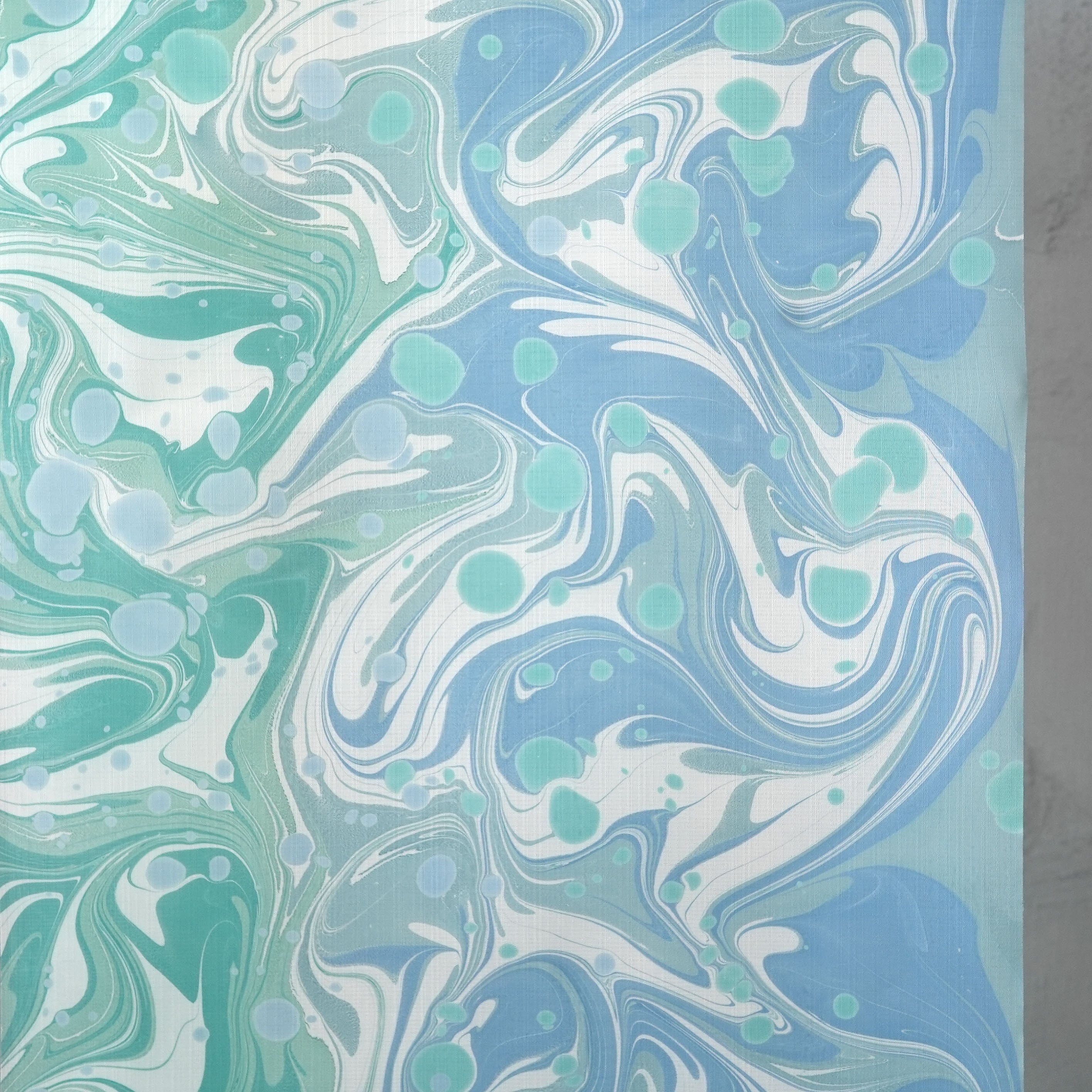 リバーシブル半幅帯 ［水の音色］マーブル×ドット花火柄 | Marble+