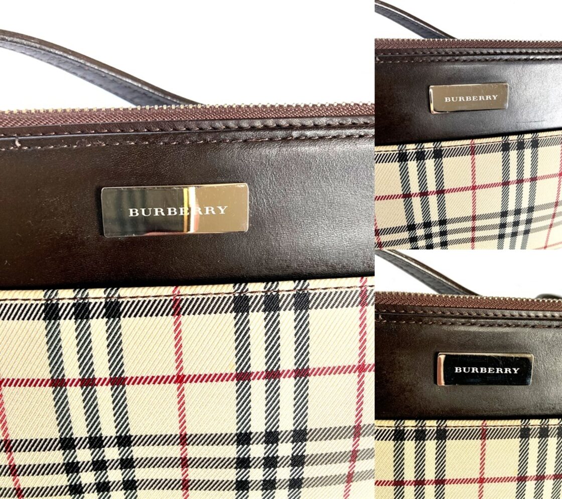 美品 レア バーバリー ロンドン BURBERRY LONDON ノバチェック レザー 