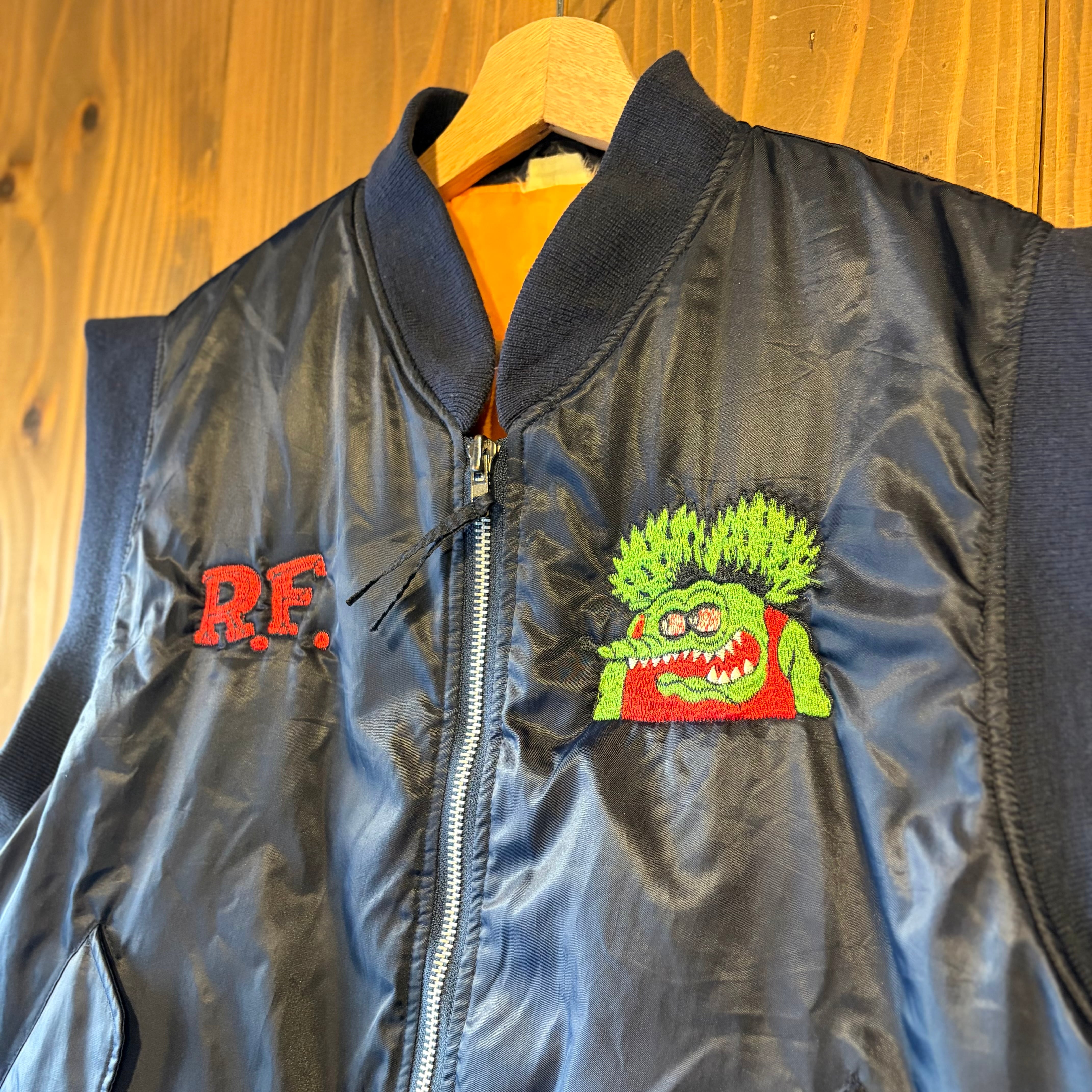 ラットフィンク MA-1 ジャケット RAT FINK ダウンベスト フライトジャケット MA-1 ネイビー ボンバー