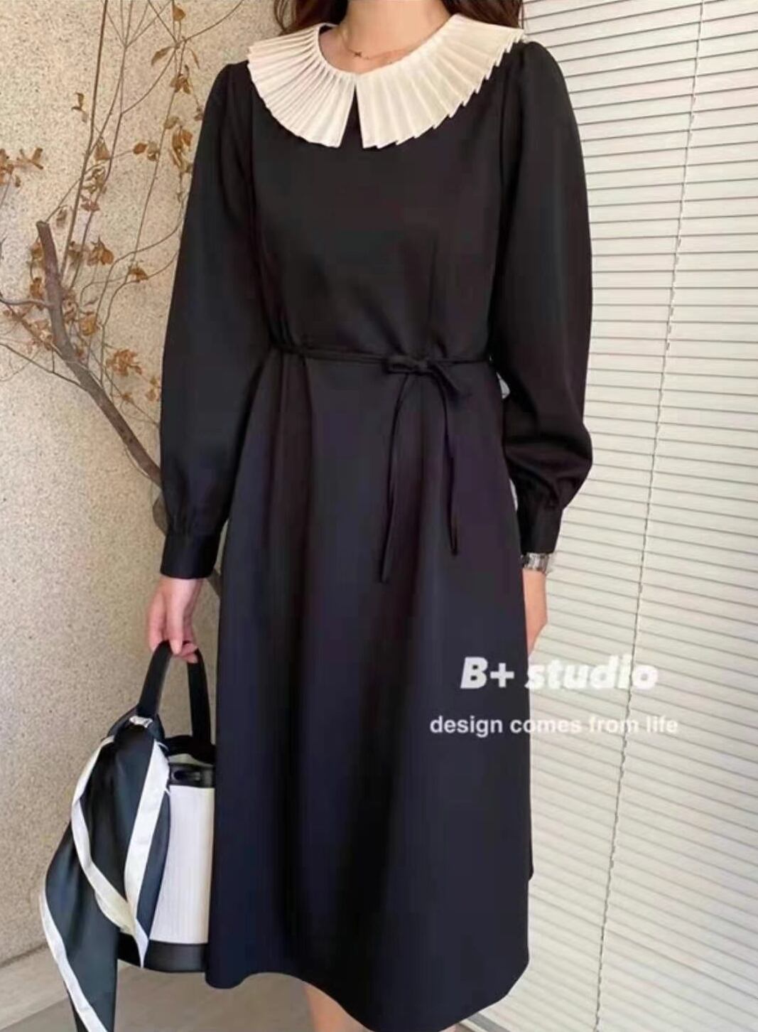 プリーツ襟 ワンピース AJ22263-5768