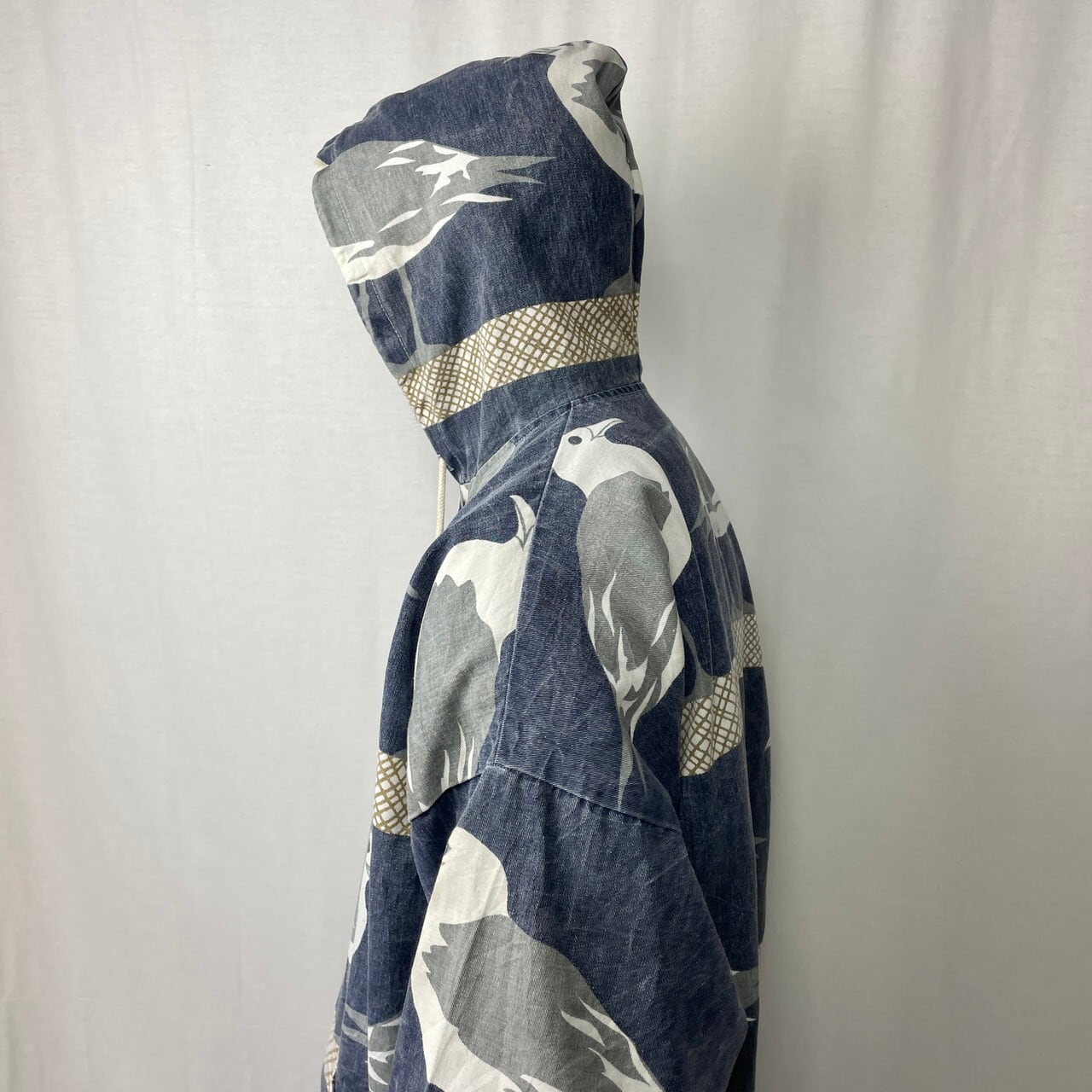 90年代 MICHIGAN RAG CO ミシガンラグ カモメ柄 総柄 コットンパーカー
