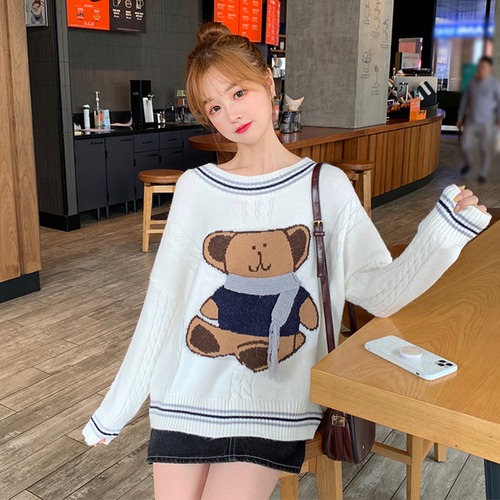 ✞ セーター スカーフ ジャカード長袖スリーブラウンドネックニットトップス ロング スウィート ✞ゴスロリ SM ミリ 甘ロリ クラロリ 和ロリ エレガント 黒ロリ 姫ロリ 華ロリ BB-BB90868245575