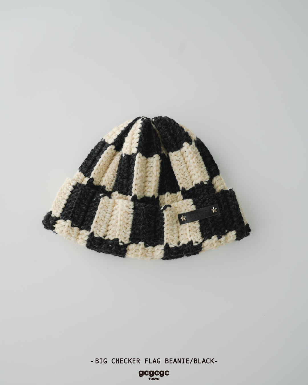 BIG CHECKER FLAG BEANIE | BURGUNDY | gcgcgc PRODUCTS crafted by