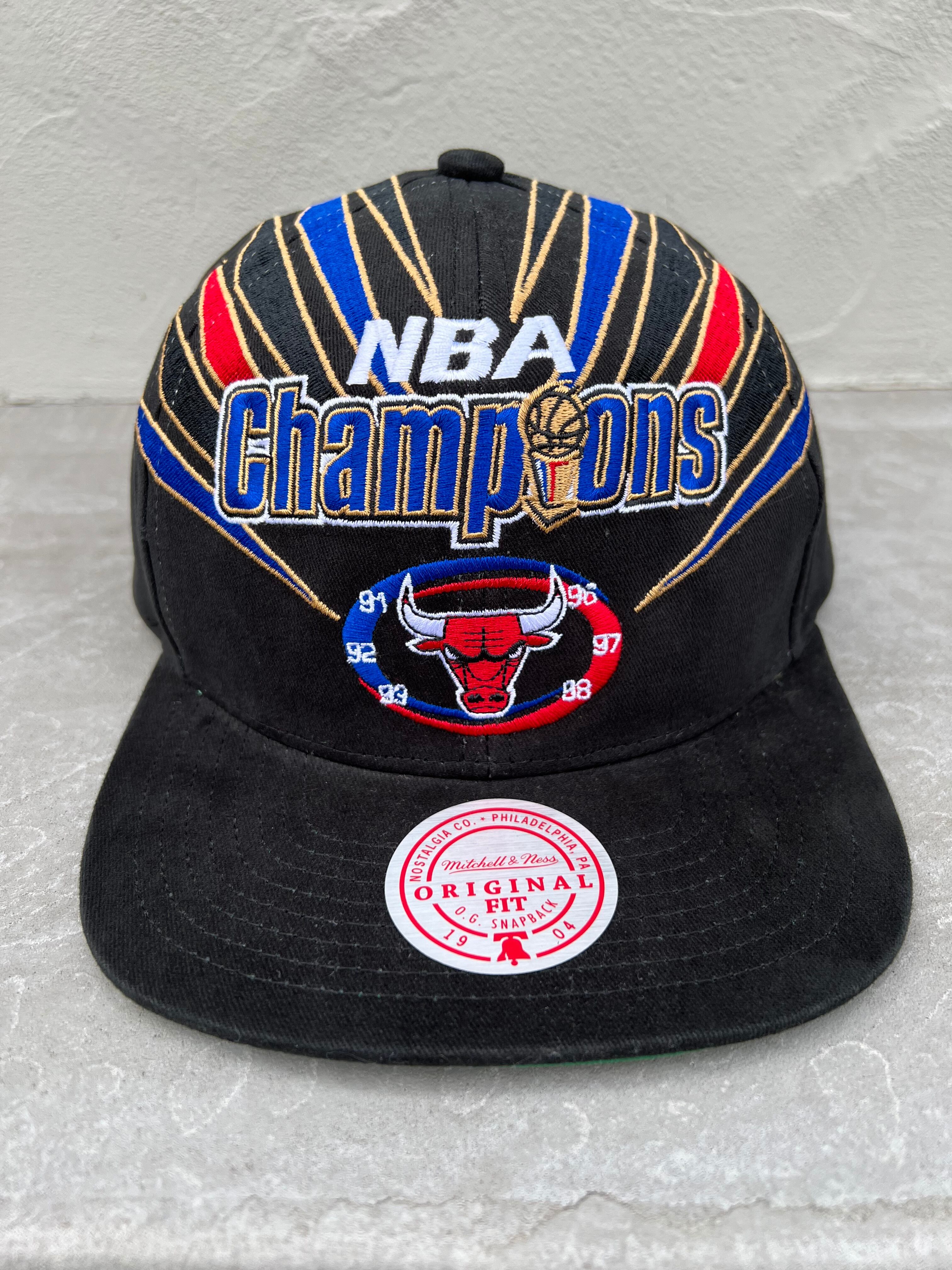 Mitchell & Ness CHICAGO BULUS CHAMPIONS CAP 1998 ストライプ 青x赤
