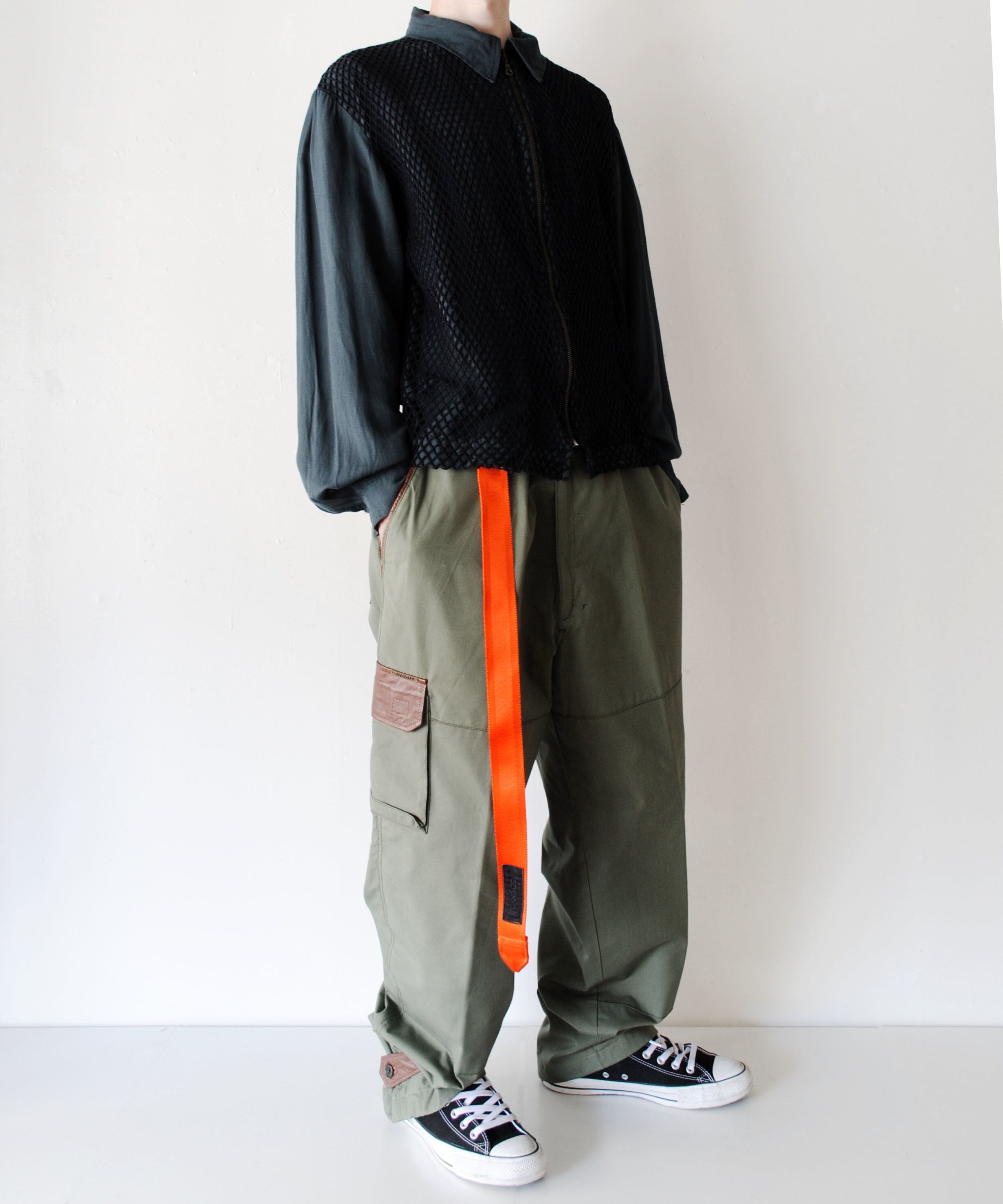90s dexter wong fake UnbornCalf trousers