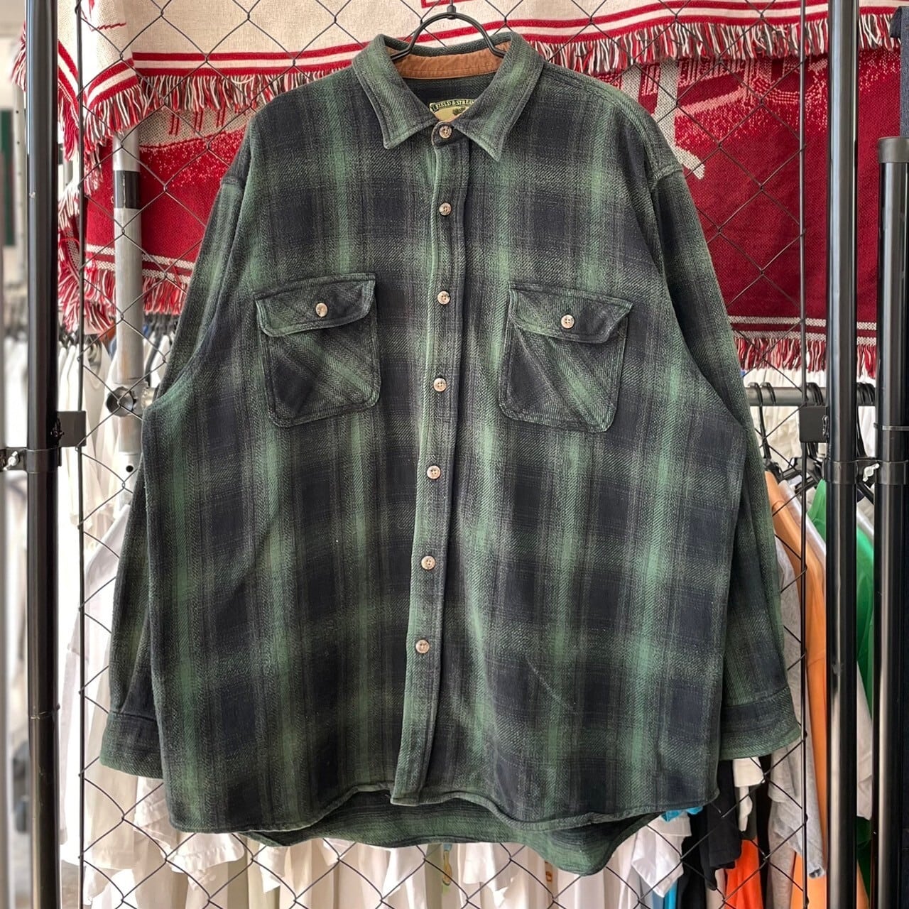 専用です。vintage オンブレチェック ネルシャツ XL