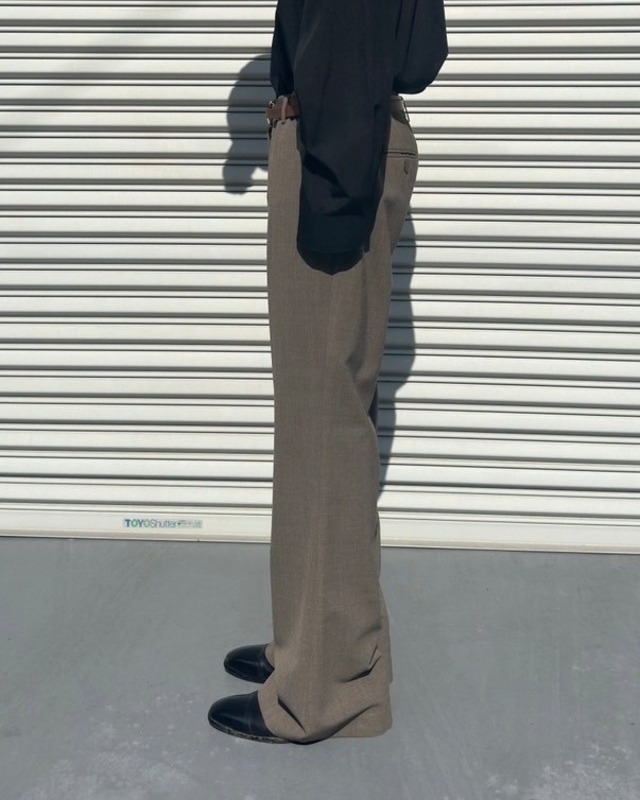 beige wide straight slacks