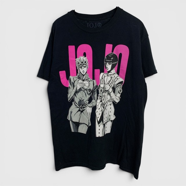 ジョジョの奇妙な冒険 黄金の風 アニメTシャツ キャラクターTシャツ 黒 M
