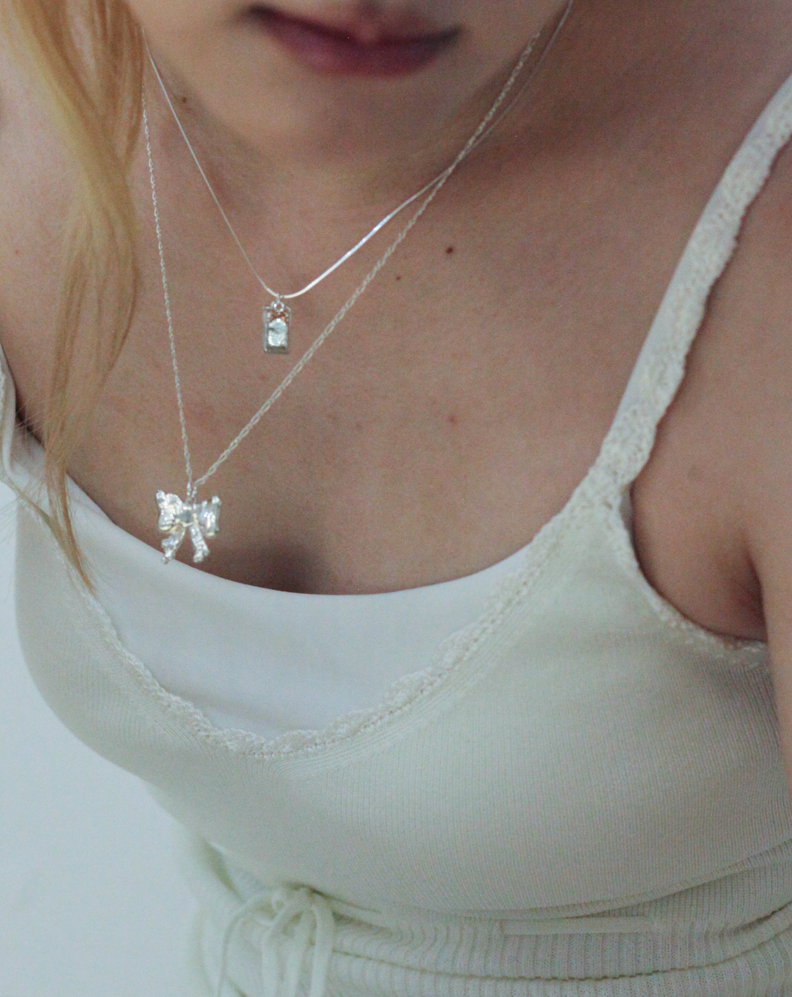 極美品 LANIE ribbone choker necklace ribbone necklace/choker L silver925 #LJ23047N | LANIE