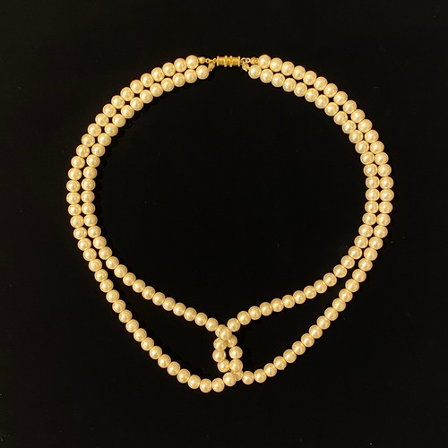 Double strings cotton pearl necklace