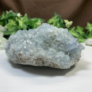 6.空色セレスタイトに住み着いているフローライトハリネズミさん