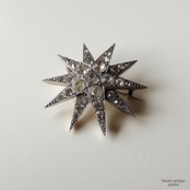 アンティークジュエリー シルバー900 スターバースト ブローチ