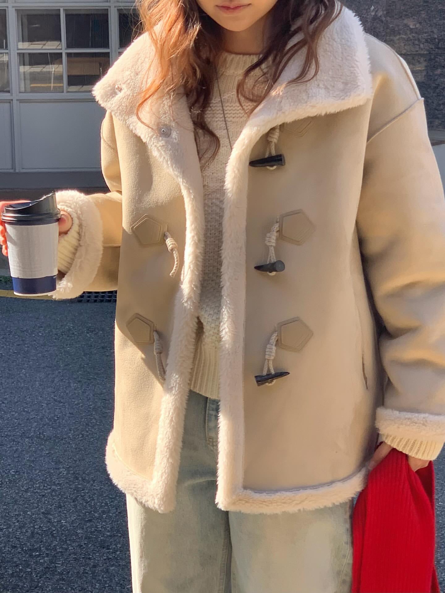 (予約) verveine / High-neck duffle reversible shearing mustang