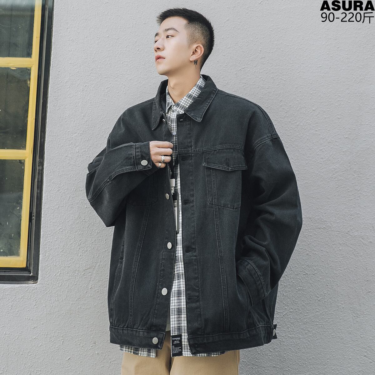 ジャケット レディースカジュアルルーズスタンダードオータム レトロ 大きめサイズ 秋物 ASURAプラスサイズメンズ65773918148