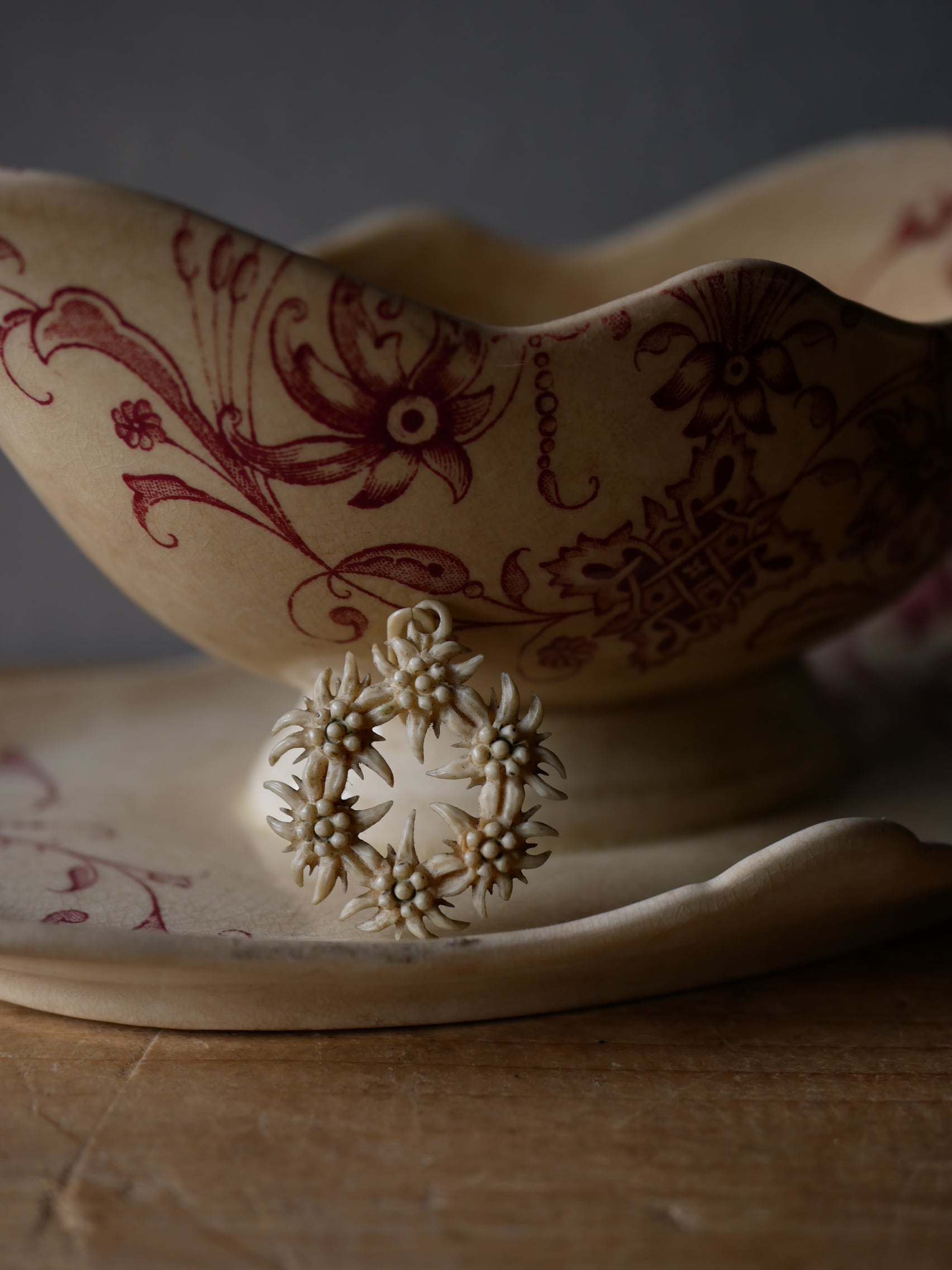 アンティーク エーデルワイス ペンダントトップ 美品西ドイツ 70