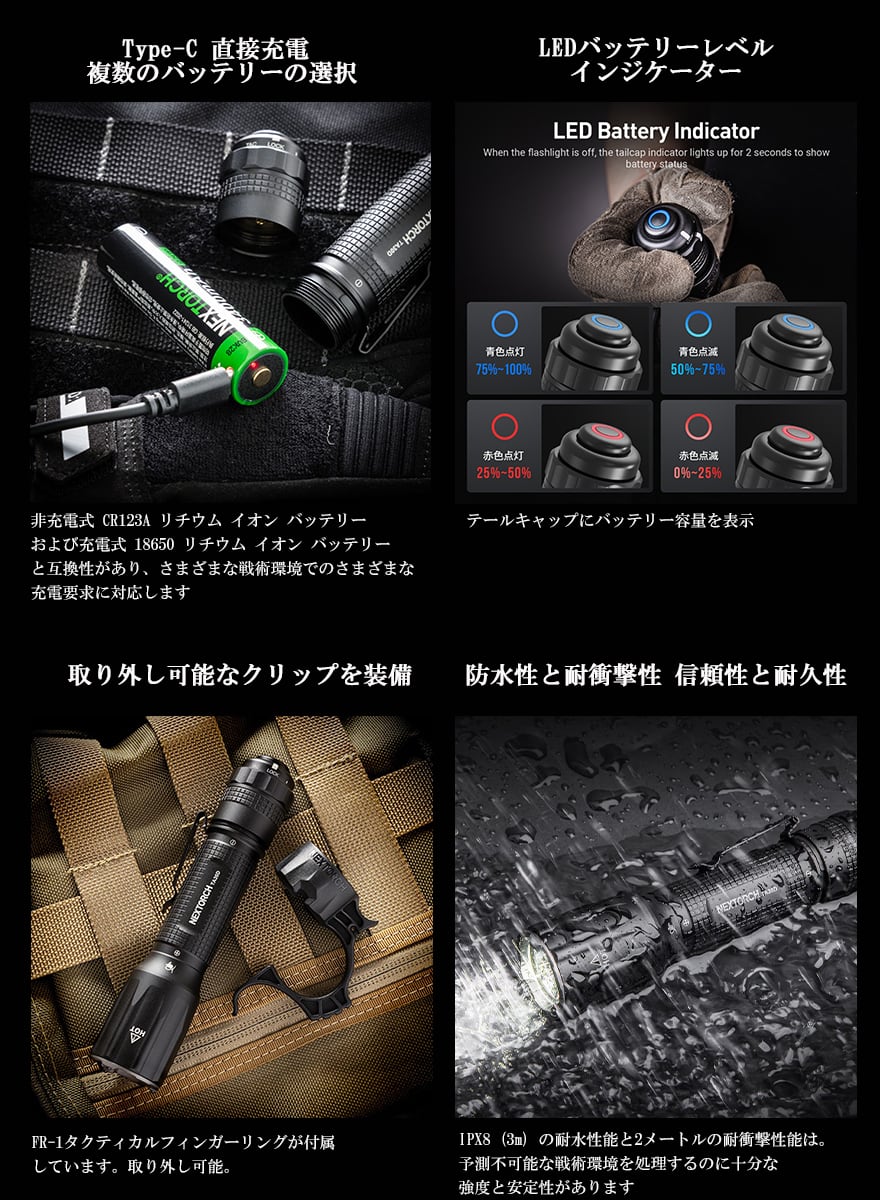 NEXTORCH ネクストーチ ワンステップストロボ タクティカル LEDハンド