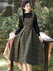 【0221】Knit Check Jean Skirt Long Sleeve 2 Piece Set