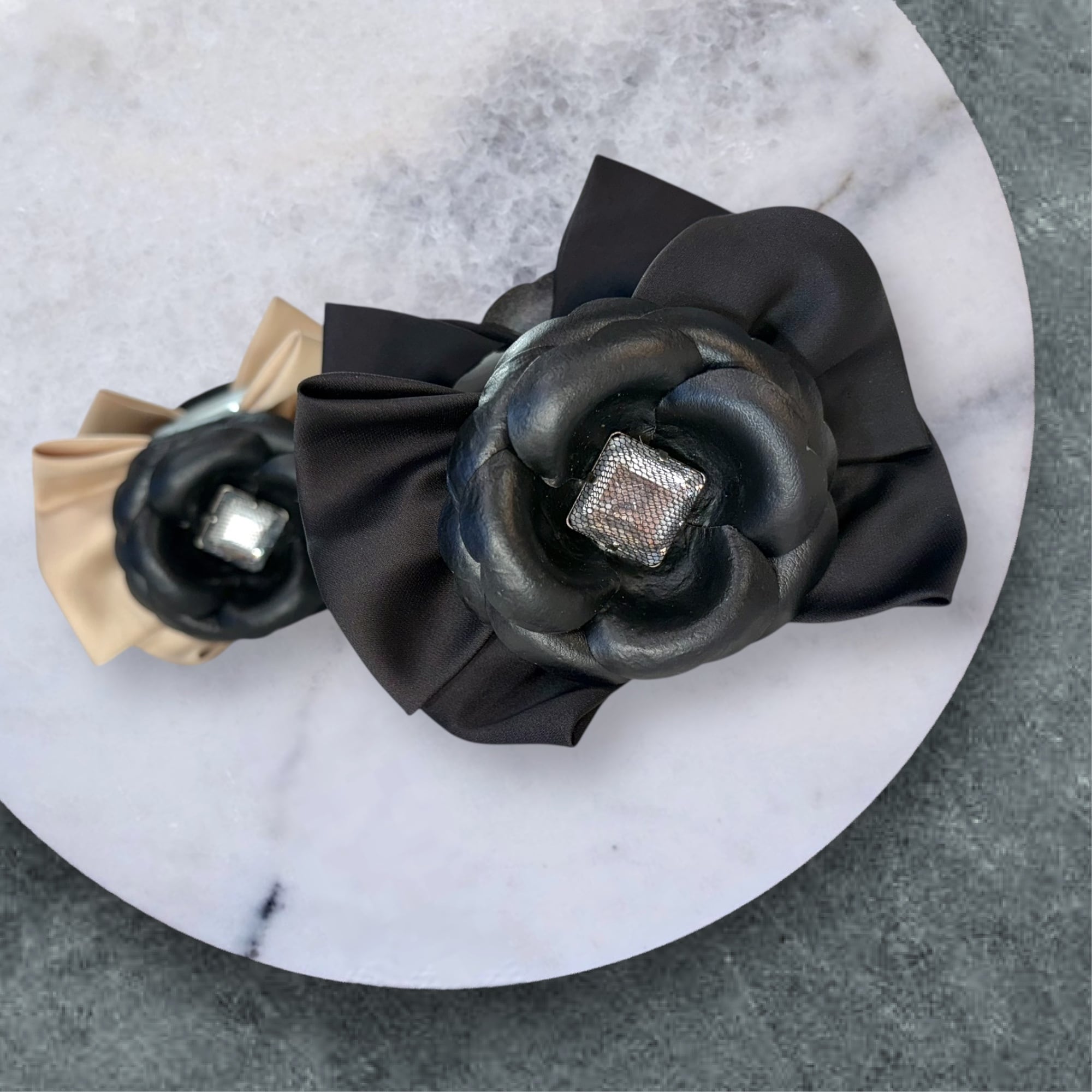 CLOSE SALE★bs0025- ヴァンスL《合皮カメリアストーンリボン》