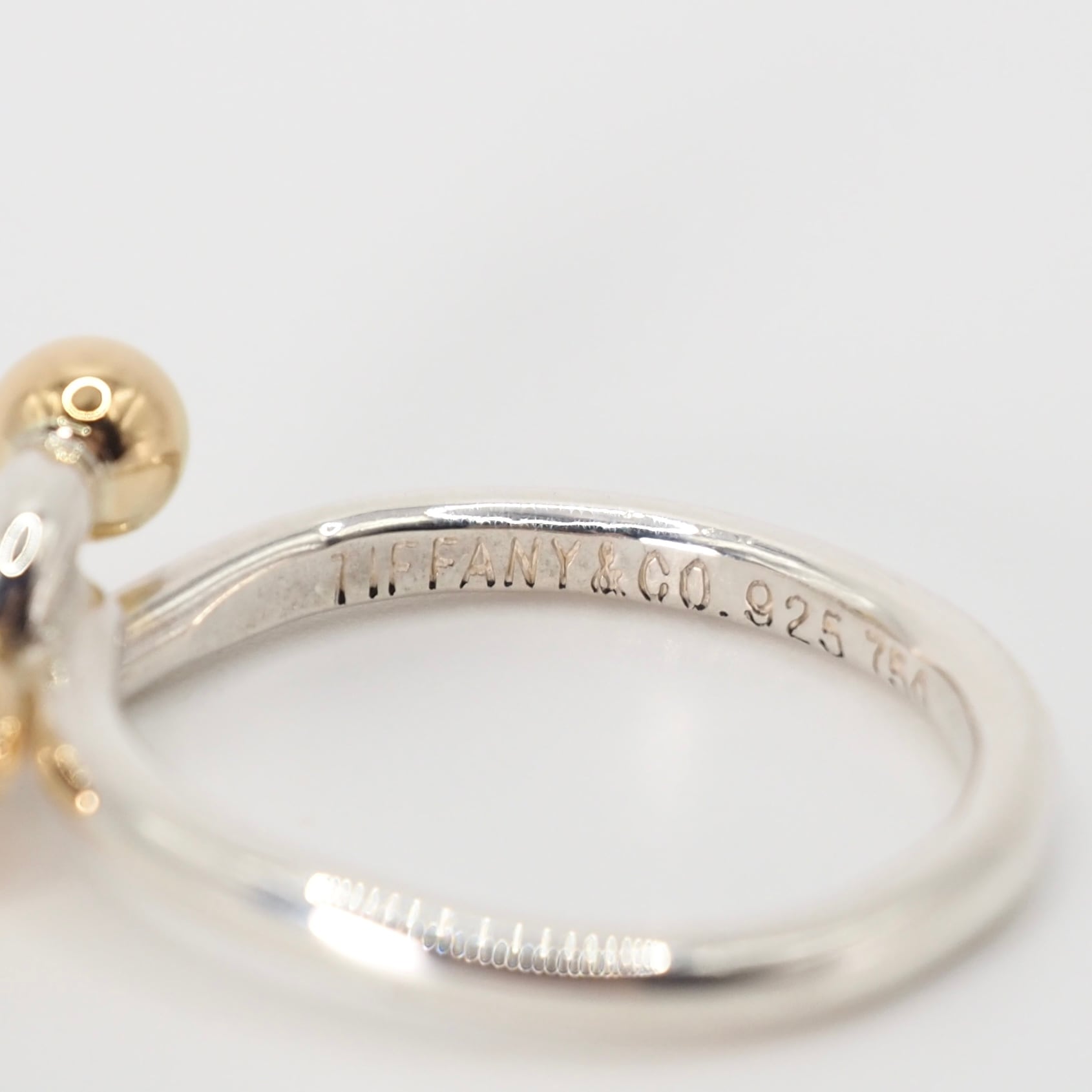Tiffany&Co. 約10号 ラブノットリング シルバー925 K18 ティファニー