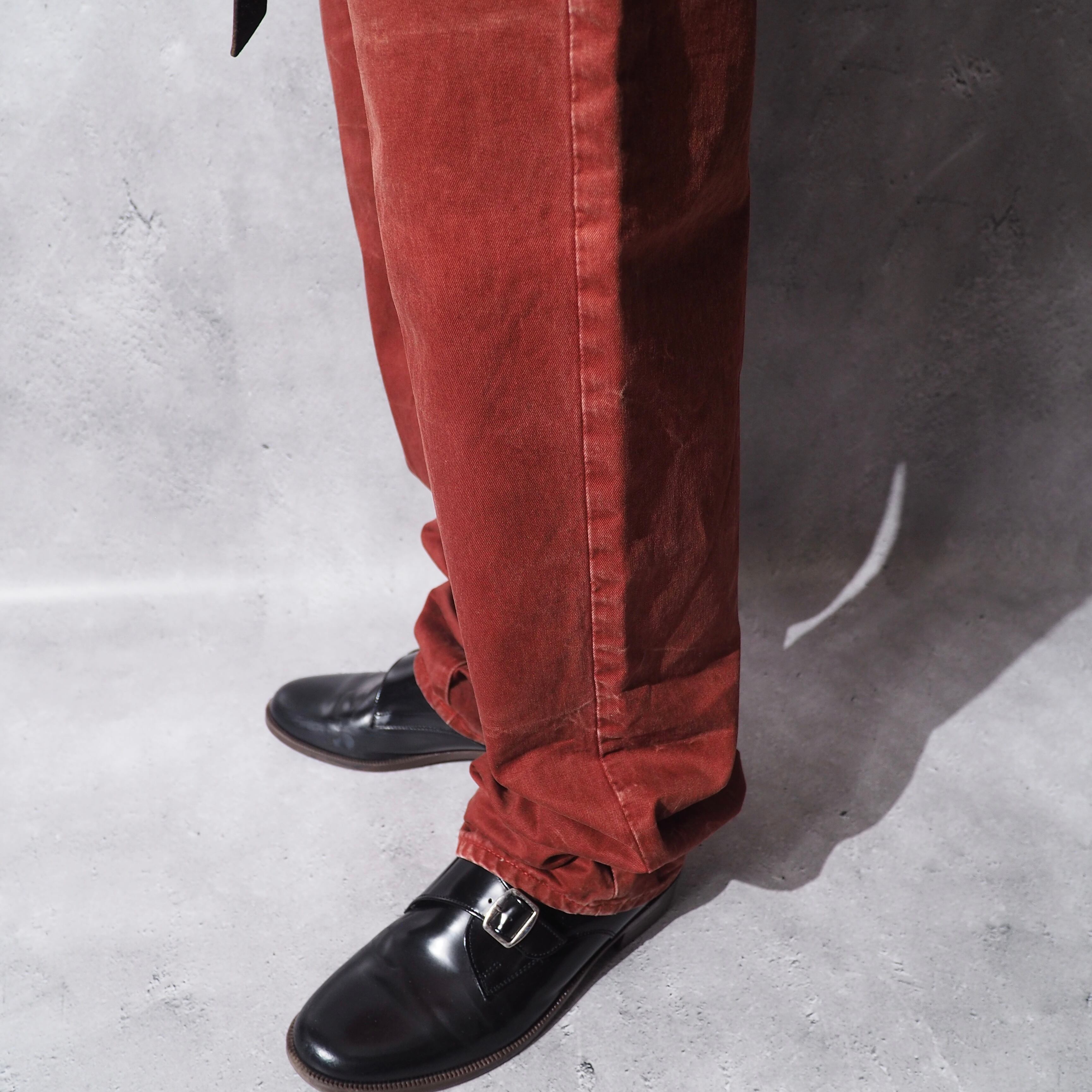 2000s ” G-STAR RAW ” Deep reddish brown dyeing cotton straight pants