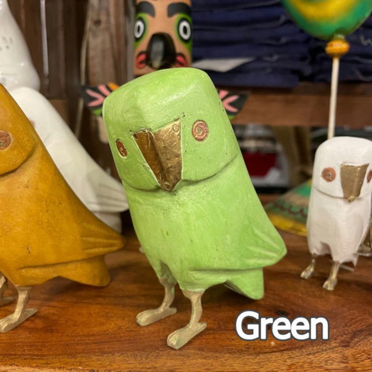 India mango wood owl objet large 3color / インド マンゴーウッド ふくろう オブジェ Lサイズ 全3色 フクロウ 梟 置物 ハンドメイド ナチュラル 天然木 かわいい 動物モチーフ プレゼント ギフト インテリア 雑貨