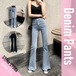 デニムパンツ フレア ジーンズ デニムパンツ レディース 黒 ストレッチ ベルボトム ブーツカット Gパン ズボン フレアパンツ