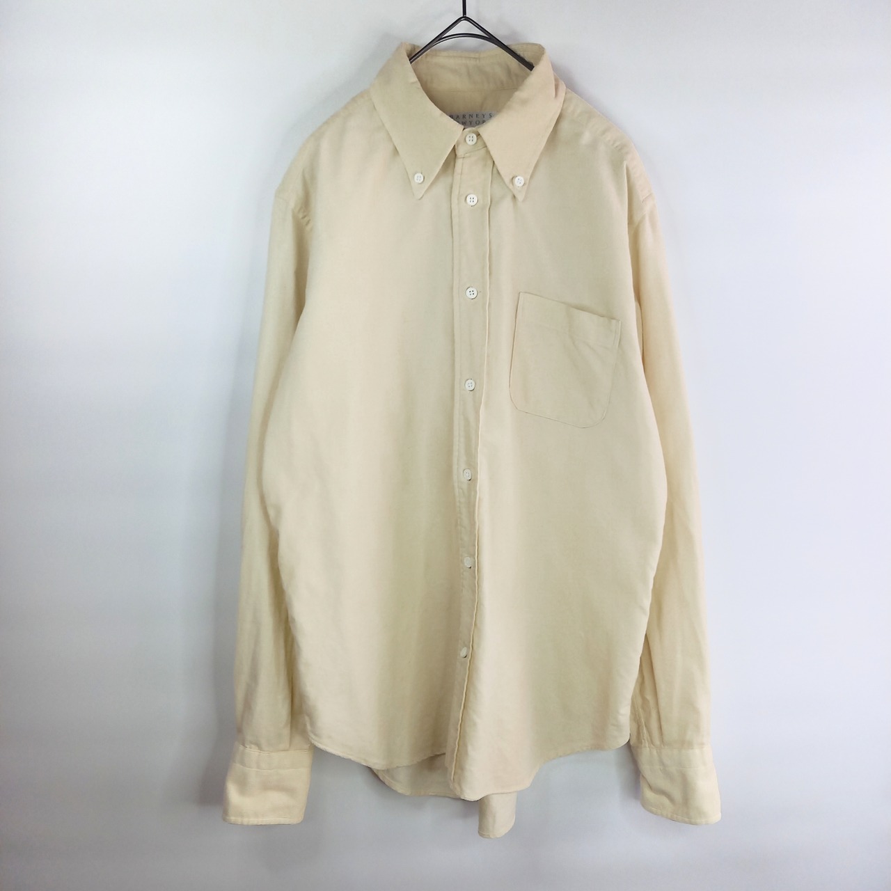 日本製　バーニーズニューヨーク　コーデュロイ　BDシャツ　長袖　無地　M